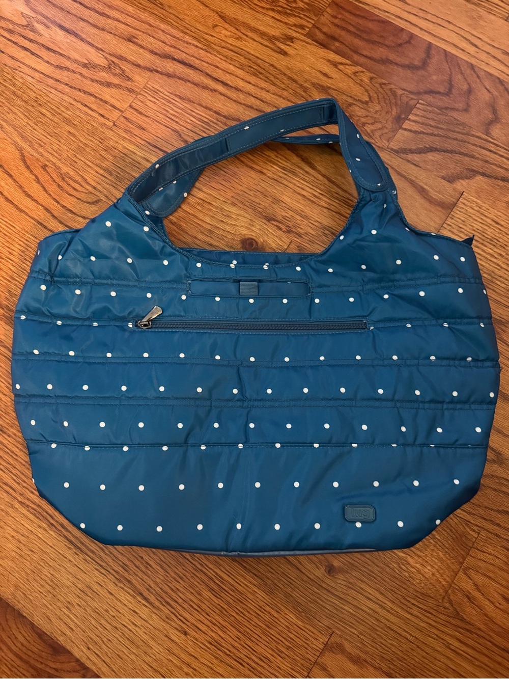 Vintage Lug Gondola Tote - Ocean Dot